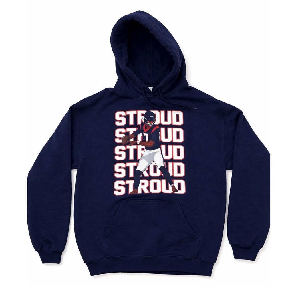 CJ Stroud Houston Texans Hoodie Mens M Navy Football Graphic Pullover